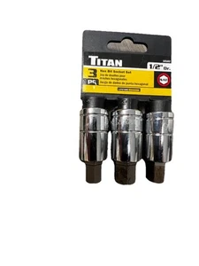 3 Piece 1/2" Drive SAE Large Hex Bit Socket Set 16162 - 1/2, 9/16 And 5/8 - Picture 1 of 3