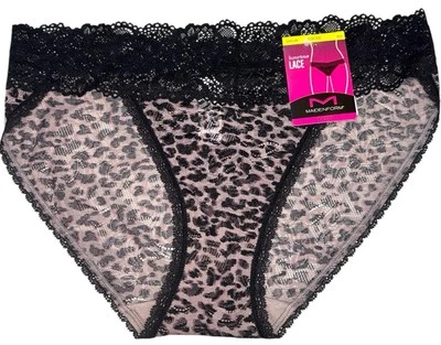 Bikini Maidenform para mujer LUJO ENCAJE DMSLBK panty marrón mezcla de nailon talla M 6 Foto 1 de 4