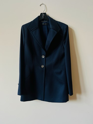 Versace giacca donna blu navy blazer elegante business taglia 46 misto lana