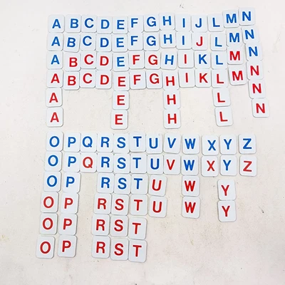 Vintage 1976 Milton Bradley Hangman Board Game Letter Red Blue Replacement Parts - Image 1 of 4