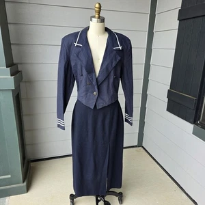 Vintage Judy Knapp California Navy Sailor Blazer Women’s Large Made in USA - Picture 1 of 12