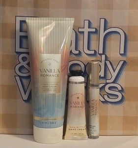 Bath & Body Works VANILLA ROMANCE Body Cream, Hand Cream, & Mini Perfume - Picture 1 of 1