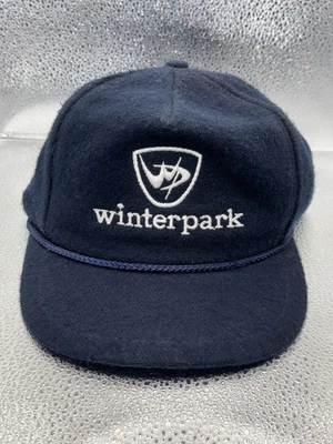 Boné masculino vintage parque inverno ajustado M/L aba de orelha de esqui lã marinha anos 80 - Imagem 1 de 4