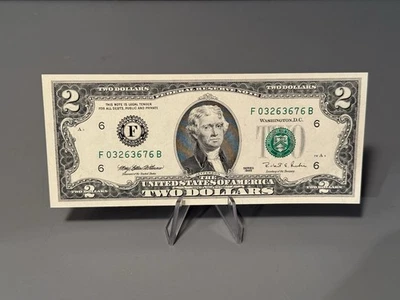 2.00 Dollar Bill Series 1995 F03263676B Uncirculated - Image 1 of 4