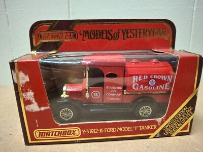 Matchbox Models Of Yesteryear Y3 1912-16 Ford Model T Tanker Red Crown Gasoline - Image 1 of 4