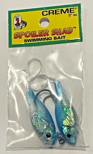 Spoiler Shad, CREME, 2" Swim Bait, Blue Black, SSB204, 2Pack - Picture 1 of 1