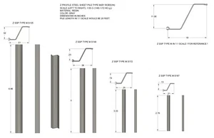 Z PROFILE STEEL SHEET PILES FOR DIORAMA, RESIN, SCALE 1/35 O(1/48) 1/72 HO(1/87) - Picture 1 of 3