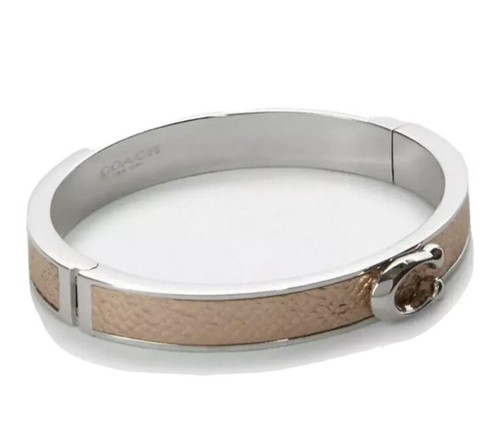 Coach F76634 NUOVO Braccialetto Cerniera A Spinta Oro Rosa Tono Argento Firma $98
