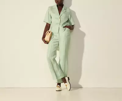 Pantalón para mujer Sandro Paris talla 36 FR/S floral mezcla de lino SFPPA00735 Foto 1 de 4