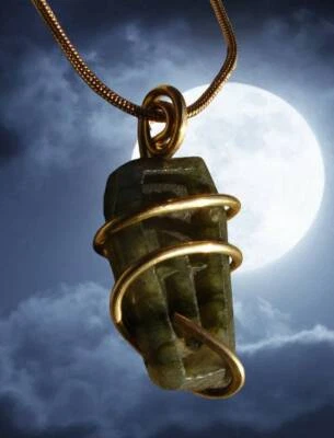 Moon Spirit Coffin Jewelry Labradorite Bronze / Pagan Oracle / Blue Lotus #1 - Image 1 of 4