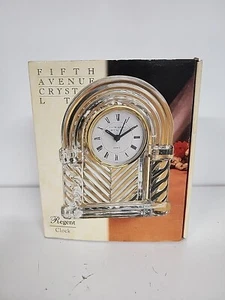 LN-Fifth Avenue Crystal LTD Desk/Mantel Clock "REGENT" Quartz- #324154-6" H - Picture 1 of 3