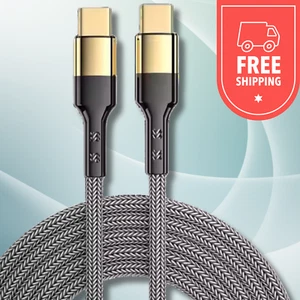 USB C to Type C Cable 5A 100W Fast Charger Braided Long Lead For Apple Samsung - Picture 1 of 24