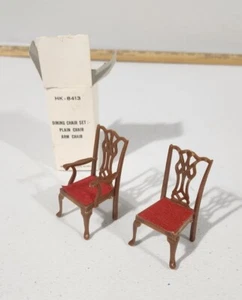 Vtg Dollhouse Miniatures Marx Furniture Dining Chair Set With Box Collectable  - Picture 1 of 10