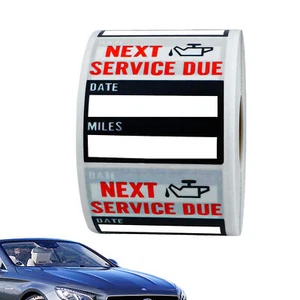 100PCS  Static Cling Label Oil Change Service Reminder Stickers Easy to Write - Picture 1 of 12