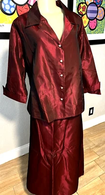 TRAJE MAXI FALDA ROJA ALFRED ANGELO DE COLECCIÓN CON PEDRERÍA ORO PERLA PLUS 22W trh Foto 1 de 4