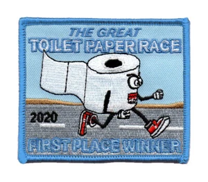 TP05 GREAT TOILET PAPER RACE OF 2020 PATCH IRON ON - STOCKING STUFFER CHRISTMAS - Picture 1 of 3