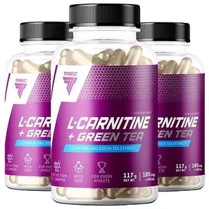 L-CARNITINE + GRÜNER TEE - 90-180 Kapseln -Diät Fettverbrennung Abnehmen Energie - Picture 1 of 6