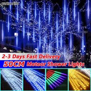 50CM LED Meteor Shower Rain Lights Connectable Christmas Wedding Tree Decoration - Picture 1 of 18