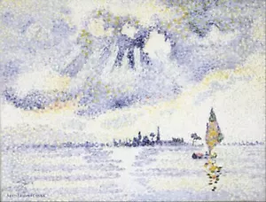 Sunset on the Lagoon, Venice : Henri Edmond Cross : 1898 : Art Print - Picture 1 of 2