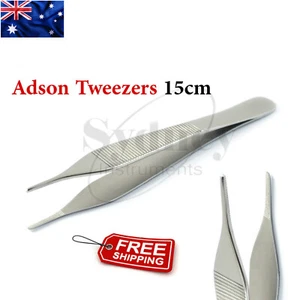 Surgical Adson Tissue Forceps Dental Cotton Dressing Tweezers 15cm - Picture 1 of 4