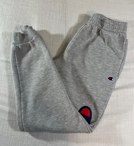 Kids Champion Size L Grey Jogger Large Logo Print on Leg - Picture 1 of 8