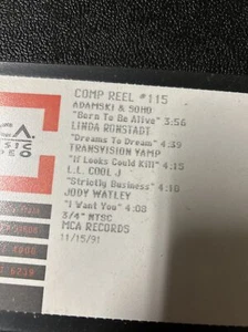Vintage LL Cool J STRICTLY BUSINESS Linda Rondstadt DREAMS TO DREAMS umatic tape - Imagen 1 de 3