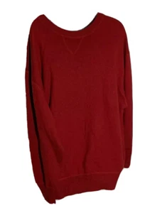 Suéter Pullover Forte Para Hombres Rojo Mezcla Seda y Cachemira Cuello en V Talla XL - Imagen 1 de 10