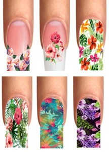 Nail Tattoos Fullcover Halfcover Blumen Flower Summer Rose Hibiskus - Picture 1 of 7