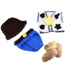 Baby Photo Props Hat & Pants Handcrochet Infant Cowboy Costume Photoshoot Props