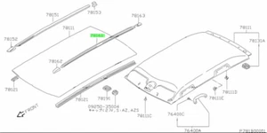 SUZUKI Alto MOLDING ROOF LEFT 78161-70G10 Genuine JDM OEM - Foto 1 di 1