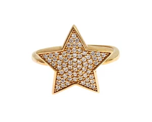 NIALAYA Authentic Ring Womens Clear CZ Star Gold 925 Silver s US7 /EU54 RRP $150 - Picture 1 of 9