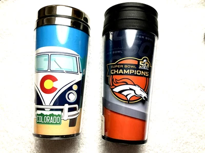 2 vasos de viaje Colorado: Broncos Super Bowl 50 Champs y Colorado Symbol Van Foto 1 de 4