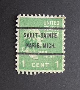 Sault Saint Marie, Michigan Type 72 Precancel - 1 cent Prexie - U.S. #804 - MI - Picture 1 of 1