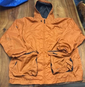 Nike Burnt Orange Jacke Herren großer Reißverschluss mit Taschen und Kapuze Windbreaker Vintage - Bild 1 von 11