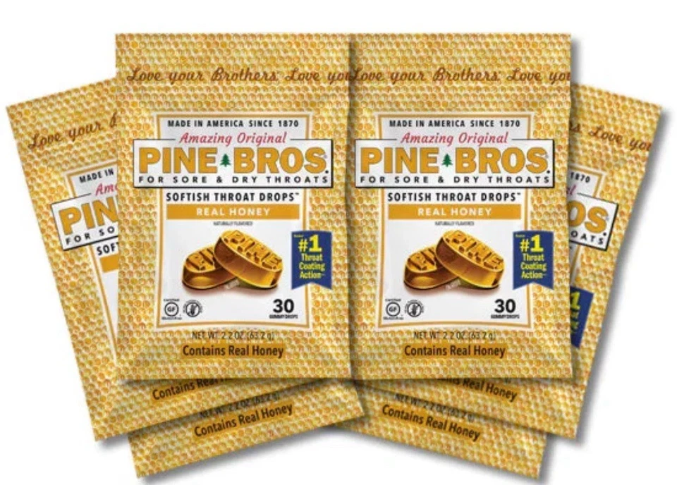 Gotas para dolor de garganta Pine Bros., 30 unidades, 24 bolsas, sabor miel Foto 1 de 1