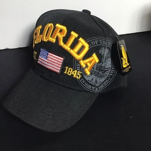 Florida Mütze Snapback Cap schwarz gold bestickt Staatssiegel Flagge verstellbar - Bild 1 von 9