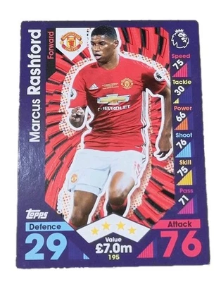 Marcus Rashford ROOKIE Card #195 - Topps Match Attax 2016/2017 16/17 Man UTD - Image 1 of 2