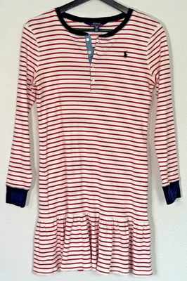 Polo Ralph Lauren Sweater Dress Girls XL 16  Long Sleeve Striped Pullover Cotton - Image 1 of 4