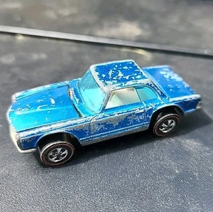 Hot Wheels Car Redline 1969 Mercedes Benz Vintage Toy Car Blue - Picture 1 of 20