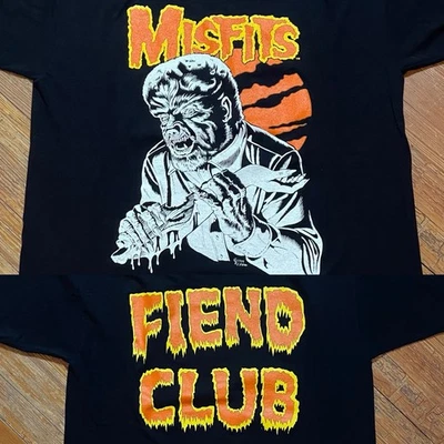 Camisa Misfits Vintage Años 90 Talla XL Wolfman Fiend Club Punk Banda Gira Rock Terror Foto 1 de 4