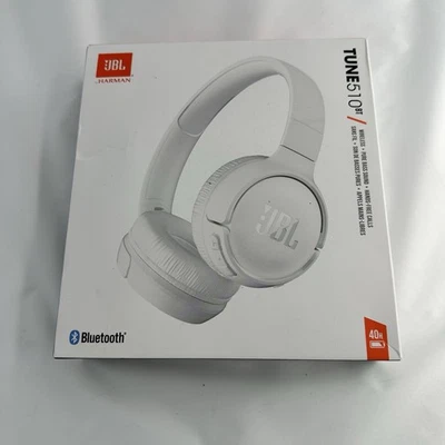 NIB: JBL T510BT Wireless Bluetooth Over-Ear Headphones - White - Image 1 of 4