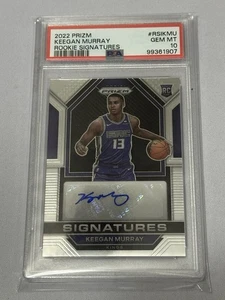 2022 Panini Prizm Rookie Signatures Keegan Murray RC Auto PSA 10 - Picture 1 of 2