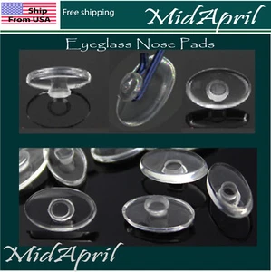 Eyeglass NOSE PADS (oval) High Quality SILICONE push in eye glass US Seller - Picture 1 of 2
