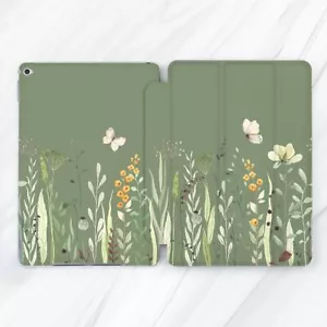 Wildflowers Floral Sage Green Case For iPad 10.2 Air 3 4 5 Pro 9.7 11 12.9 Mini - Picture 1 of 6