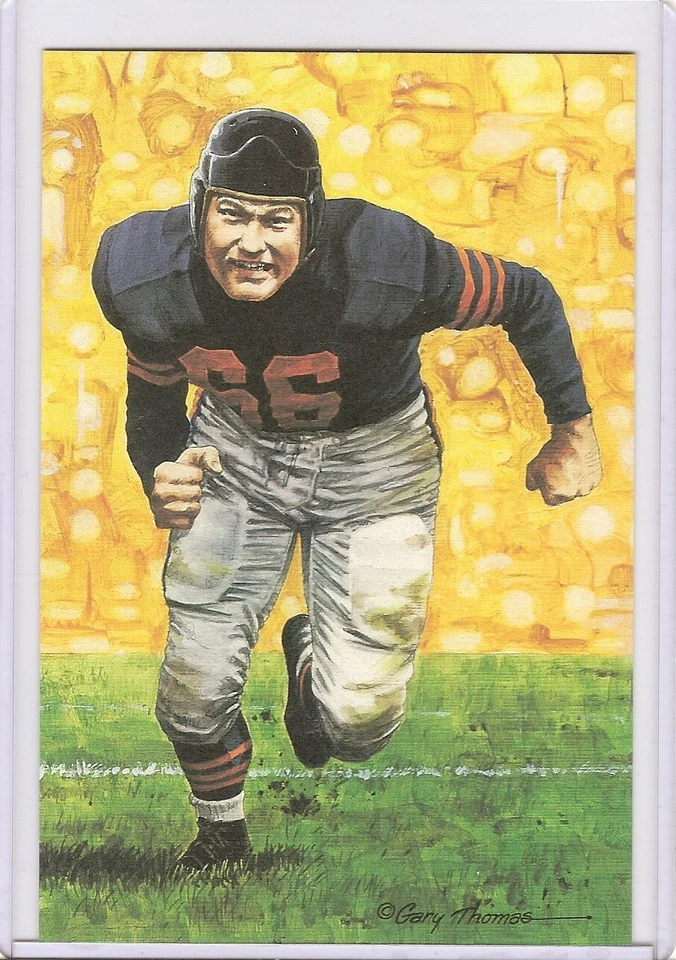 1991 Clyde "Bulldog" Turner Goal Line Art Postcard Unsigned - Series 3 Three - Image 1 of 1