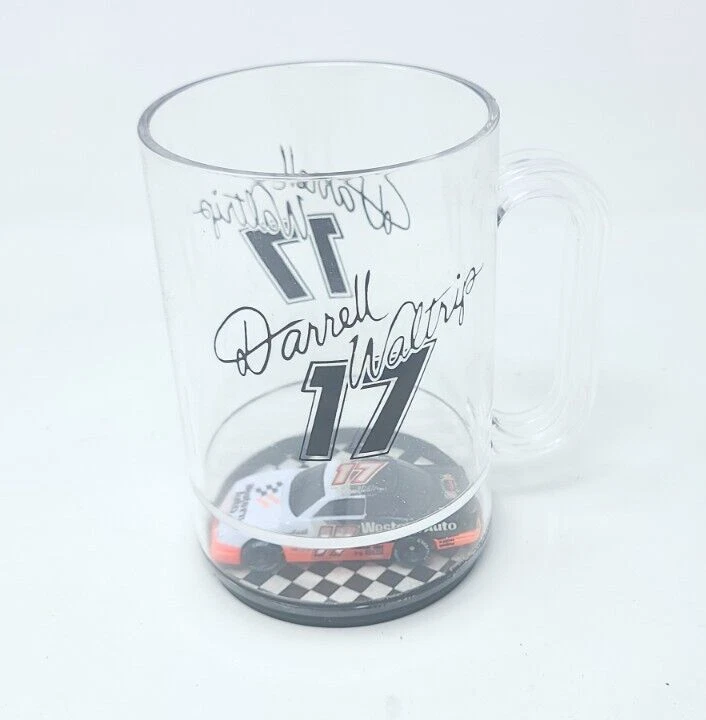 Taza de plástico Darell Waltrip de colección con base de coche de carreras diecast 17 CÓMO Foto 1 de 4