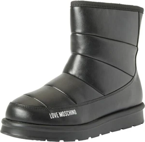 Brand New £185 Women's Love Moschino Black Quilted Comfort Boots Uk Size 7.5 - Imagen 1 de 5