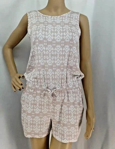 LOFT BLUSH & WHITE GEOMETRIC PRINT BLOUSON CASUAL ROMPER SIZE: XS NWT - Picture 1 of 5