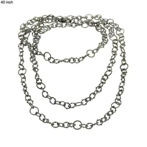 Oxidierte Gliederkette Halskette 925 Sterling Silber - Bild 1 von 5