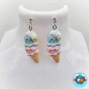 EARRINGS - SWEETS ICECREAM DANGLE DROP - NEW CUTE FUNKY NOVELTY KAWAII - Picture 1 of 1